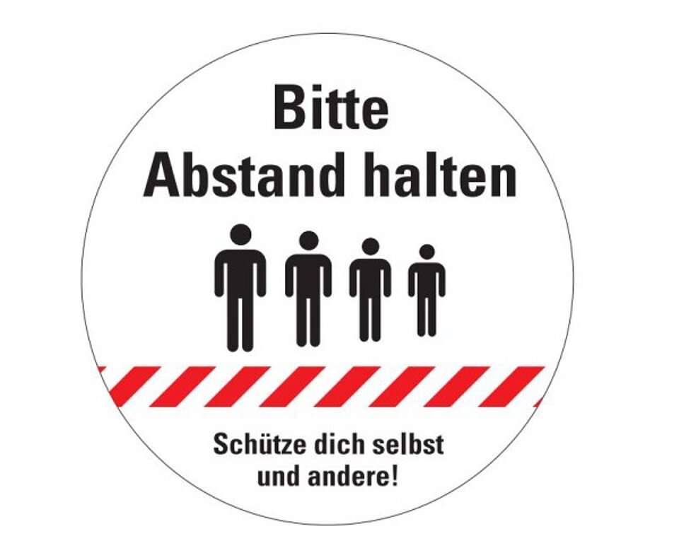  Bodenkleber "Bitte Abstand halten"