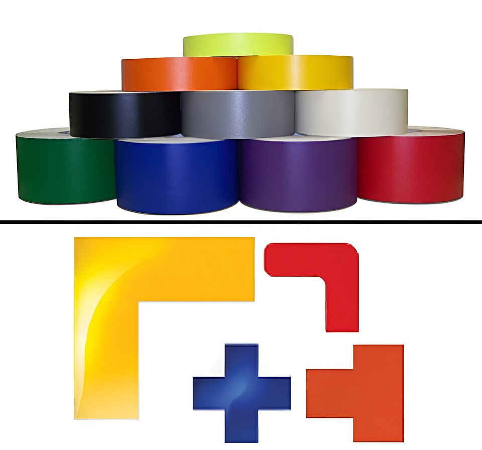 Bodenmarkierungen: Rollen, Formen, bedruckt, ... Bodenmarkierungen: Rollen, Formen, bedruckt, ...